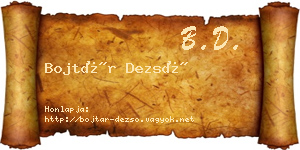Bojtár Dezső névjegykártya