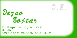 dezso bojtar business card