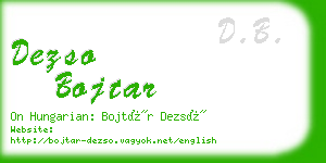 dezso bojtar business card